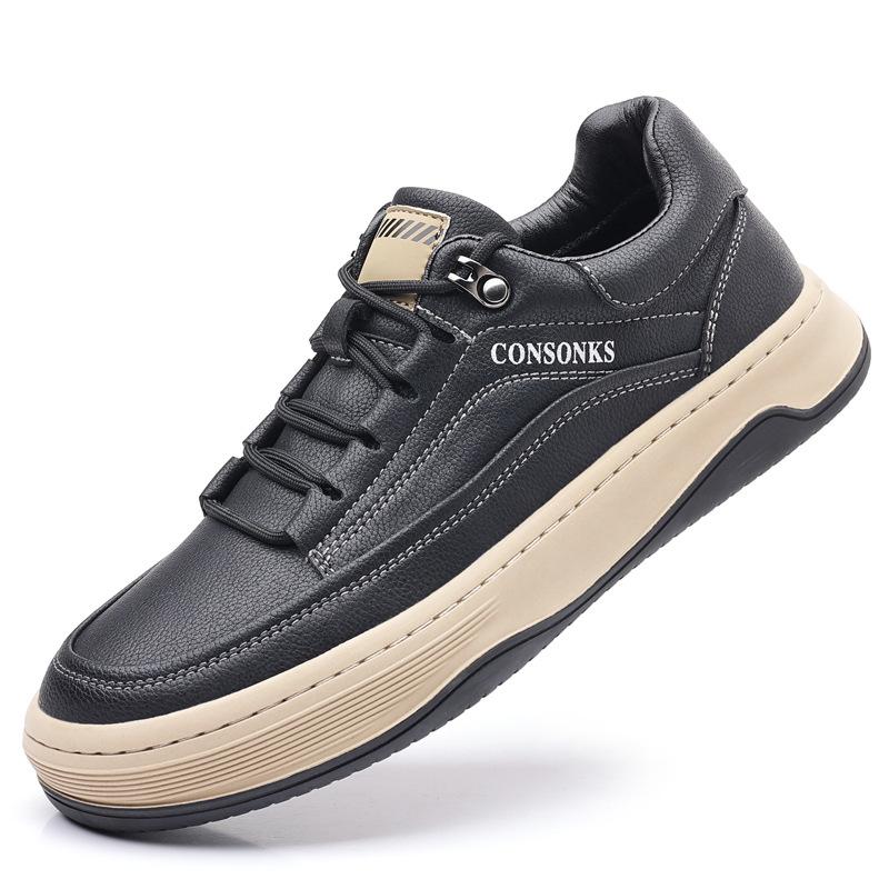 

Мужская обувь 2025 осень новый тренд повседневная уличная рабочая обувь повседневная обувь для скейтборда универсальная удобная нескользящая обувь 38 чёрный