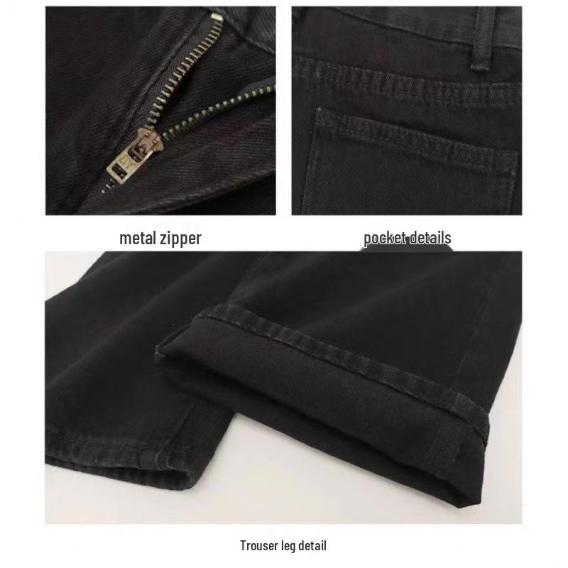 Schwarze High-Waist Stretch Micro-Flare Jeans für Damen - Schlankmachender Frühjahrs-/Herbststil