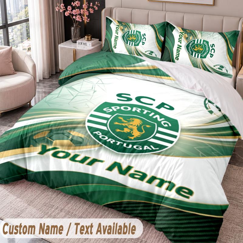 Sporting CP Printed Bedding Set Custom Name Text 1 Duvet Cover 2 Pillowcases For Bedroom
