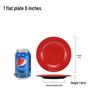 Qianxing Black & Red Melamine Flat Plate (Set of 10)