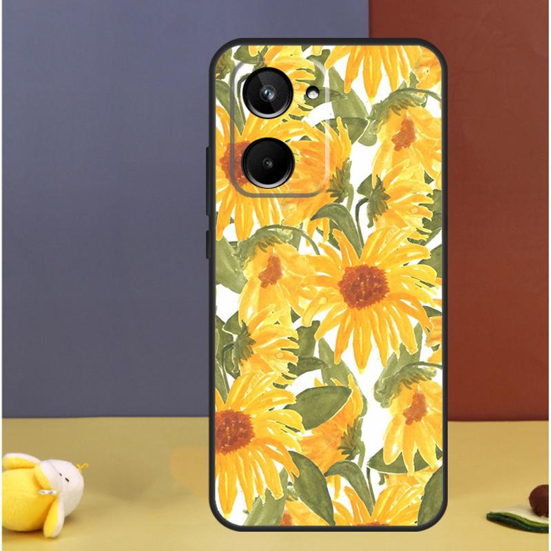 Sunflower  Floral For Realme GT7 Pro GT6 C61 C67 C63 C71 C55 C51 C65 C53 C75 10 11 12 13 14 15 Pro Plus Case