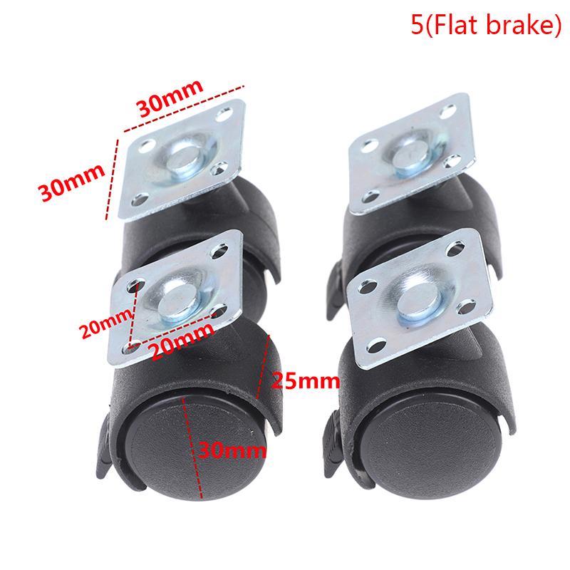4Pcs 30Mm Chair Wheel Furniture Caster Swivel Castor Brake Wheel Replace