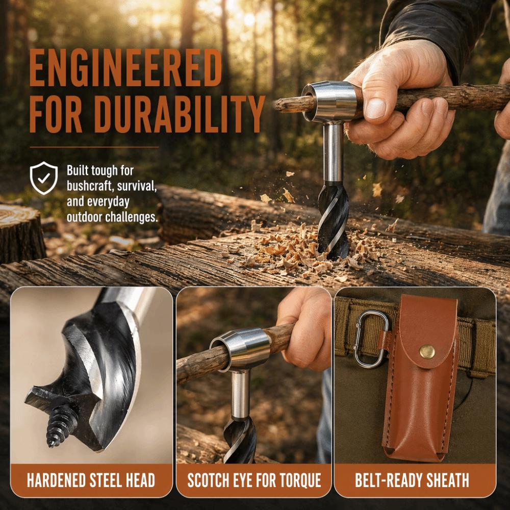 Portable Design Hand Auger Wrench Multifunctional Bushcraft Hand Auger  For Survival