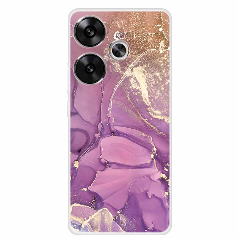 Marble Soft Phone Case For Poco F6 Transparent Case Silicone TPU Cover Funda Para Shield Clear Case for Xiaomi Poco F6 F 6 Pro