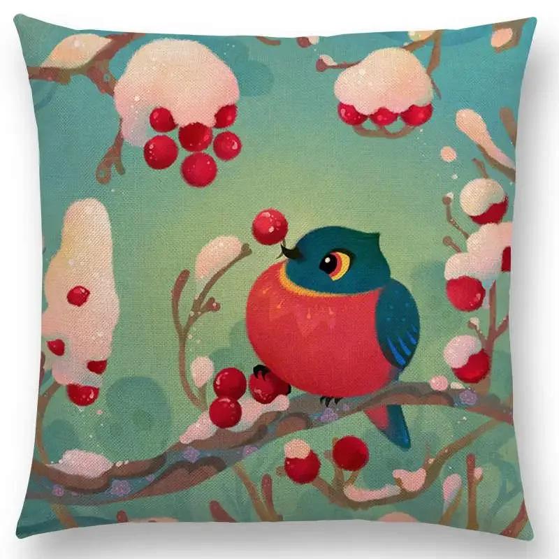 Super Cute Cartoon Animals Pufferfish Cushion Cover Lovely Bird Sweet Nest Interesting Fish Cat Frog Fox Throw Pillow Case Hogar