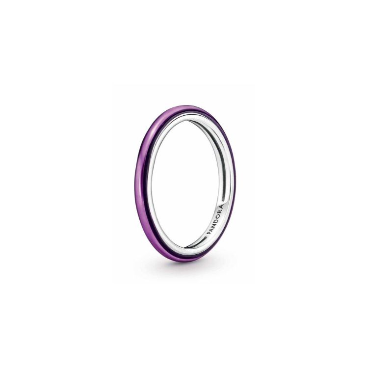 Pandora Logo Engraved Ring Women rings Purple 199655C01 50
