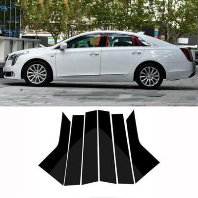 Black Pillar Trim For Cadillac XTS 2013-2019 6P Set Door Cover Piano Post Decor