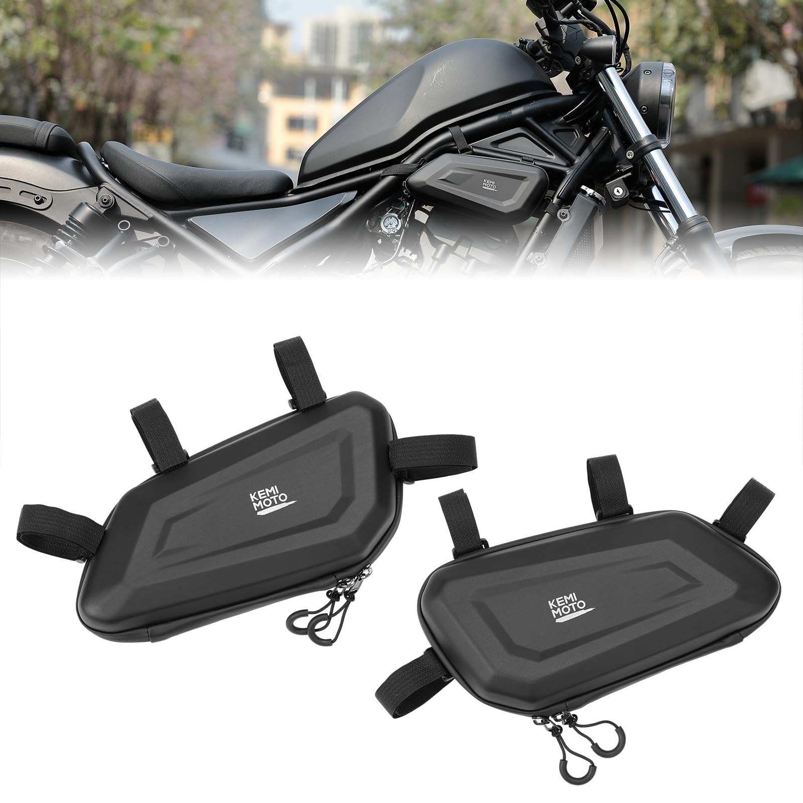 

KEMIMOTO Motorcycle Side Bags and Right 5L Tool Deformation Divided Storage Small Item Easy Bicycle Touring Frame Compatible with Rebel Rebel and