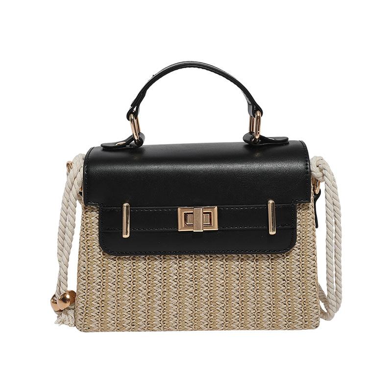 Summer Fashion Straw Woven Handbag Bag Women's New Simple Casual Woven Shoulder Messenger Box Bag