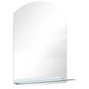 Wall Mirror with Shelf 50*70 cm Tempered Glass