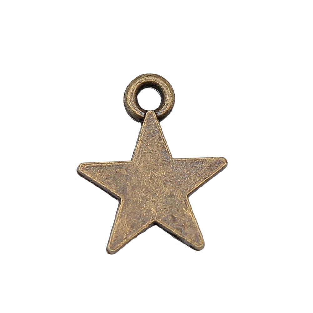 Five-Pointed Star Charms Multi Color Alloy Plain Pendants For Celestial Themed Jewelry