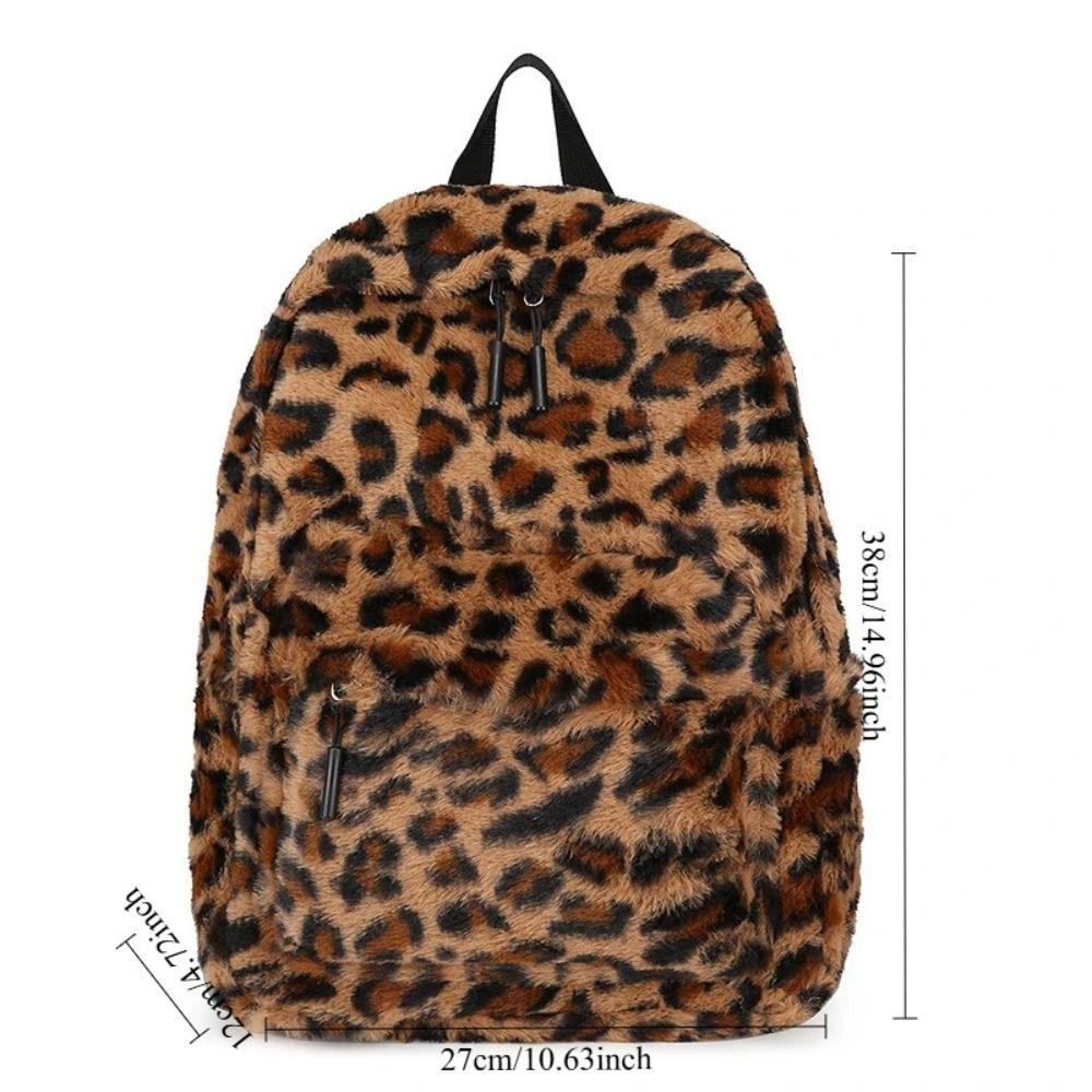 Stylish Material Leopard Backpack Large Capacity Cute School Bag Lightweight Travel Backpack Teenagers