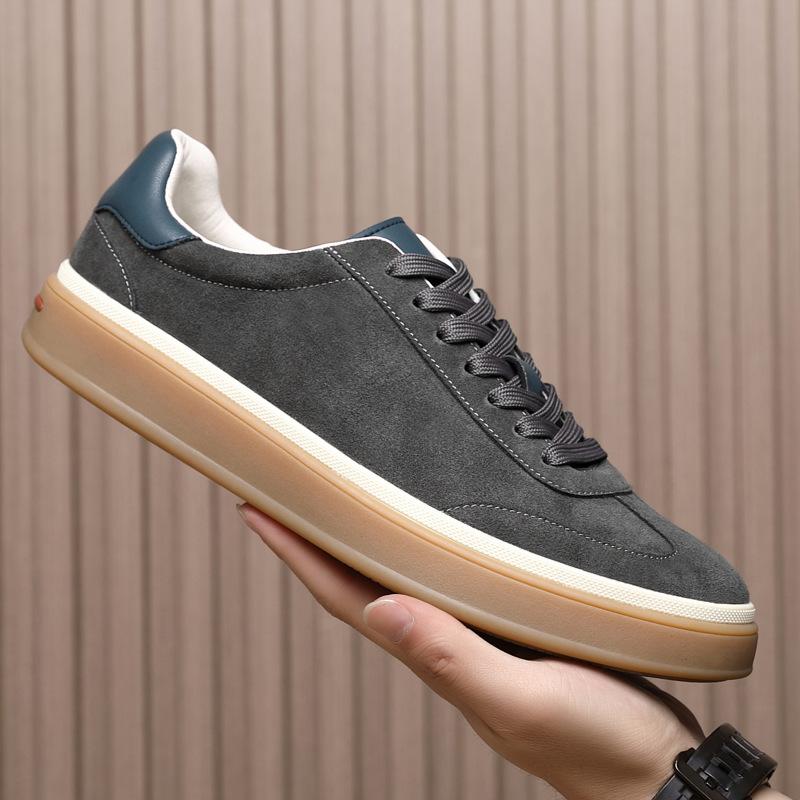 European Trendy Brand Spring And Summer Breathable Men'S White Shoes, The Star Has The Same Versatile Casual Sports Board Shoes, Genuine Leather Shoes