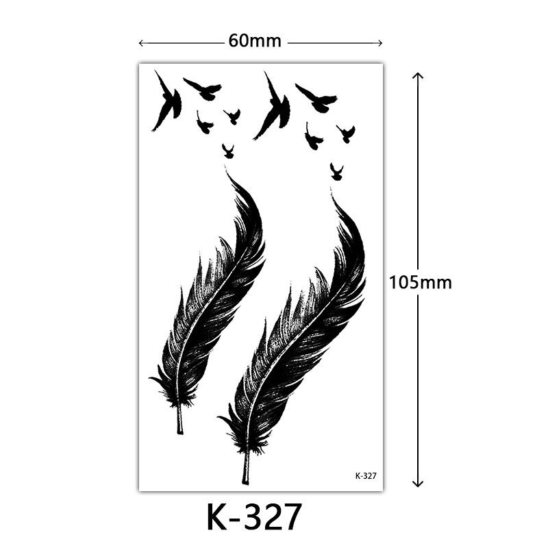 

Маленькие свежие водонепроницаемые наклейки для татуировок: Английские буквы, цветы, бабочки, линии эскиза 60x105 mm