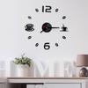 Stylish 3d Diy Coffee Cup Acrylic Mirror Wall Sticker Clock With Timeless Design