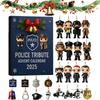 2D Plochý Akrylový Vzpomínkový Adventní Kalendář Policie 2025, 24 Dní Vánoční Odpočítávací Kalendář s 24 Dekoracemi s Policejní Tematikou, Vánoční Dárek pro Policii