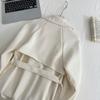 Autumn New Women's Mid-length White Tight Waist Casual Coat