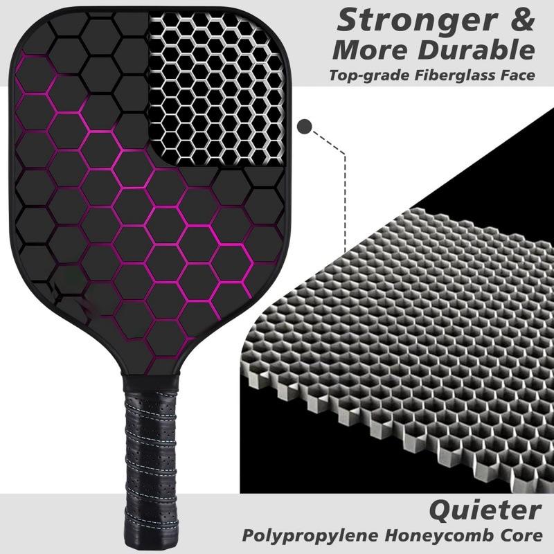 USAPA Approved Pickleball Paddle Fiberglass Surface Lightweight Pickleball Racket for Indoor/Outdoor Training & Match with Bag