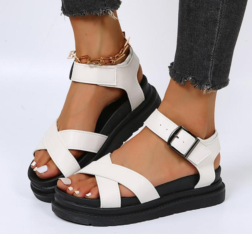 Women Summer Beach Sandals Sexy Plus Size PU Leather Shoes Fashion Comfortable Casual Non-Slip Platform Sandals