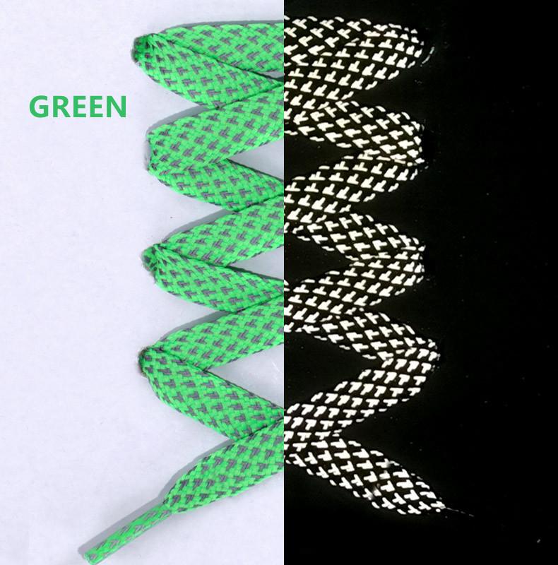 1Pair 3M Flat Reflective Shoelaces for Sneakers Glow at Night Be Applicable AF1/AJ Sport Running Luminous Shoe laces Shoestrings