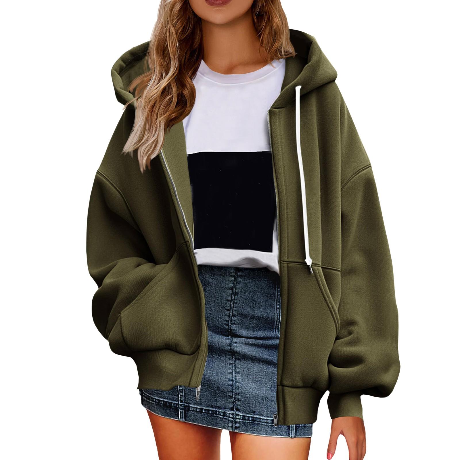 

Женские толстовки с капюшоном, свободные толстовки с длинным рукавом, повседневные пуловеры, толстовки с капюшоном, топы L армия зеленый