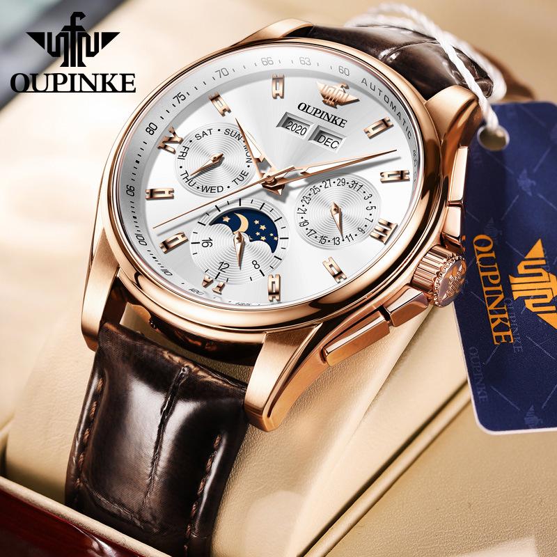 European Quality Men's Multifunctional Automatic Luminous Wristwatch