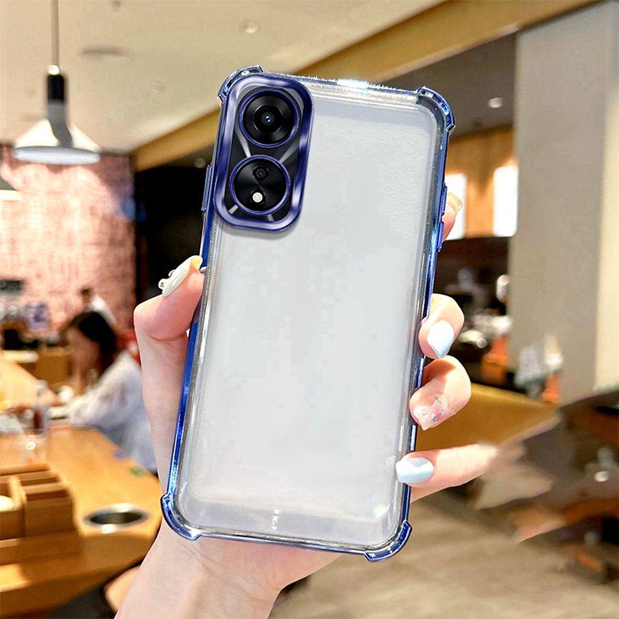 Airbag Stoßfestes Objektivetui Für Realme C30 C33 C35 C53 C51 C61 C63 OPPO A98 5G A79 A38 A18 A53 A15 A76 A96 A72 A16 Beschichtung Silikon Rückseite Klare Hülle