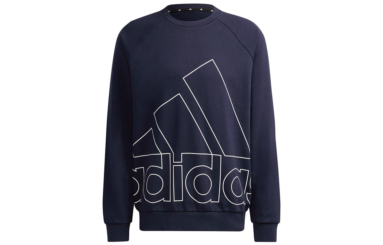 Adidas Sweatshirts Men s Navy Blue Crew Neck Moderate Regular HB5086 XL