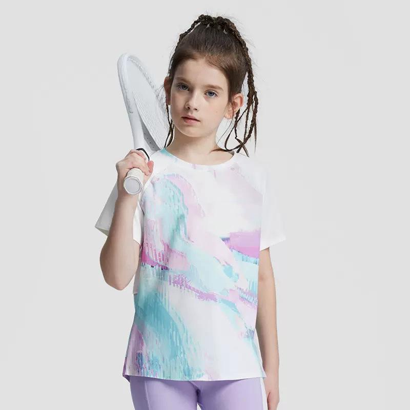 Lightweight Ice Silk UV Protection Summer Yoga Suit for Girls - Short Sleeve T-Shirt & Running Sports Pants