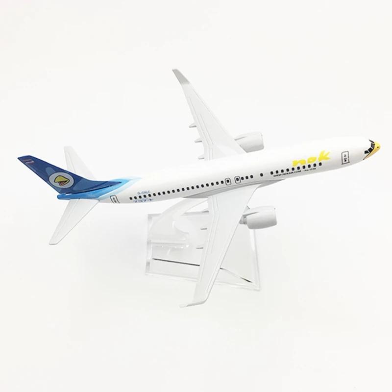 16cm B737 Scale Air Thailand Nok Series Aircraft Model Simulation Plane Alloy Metal Aviation Airplane With Landing Gear Display