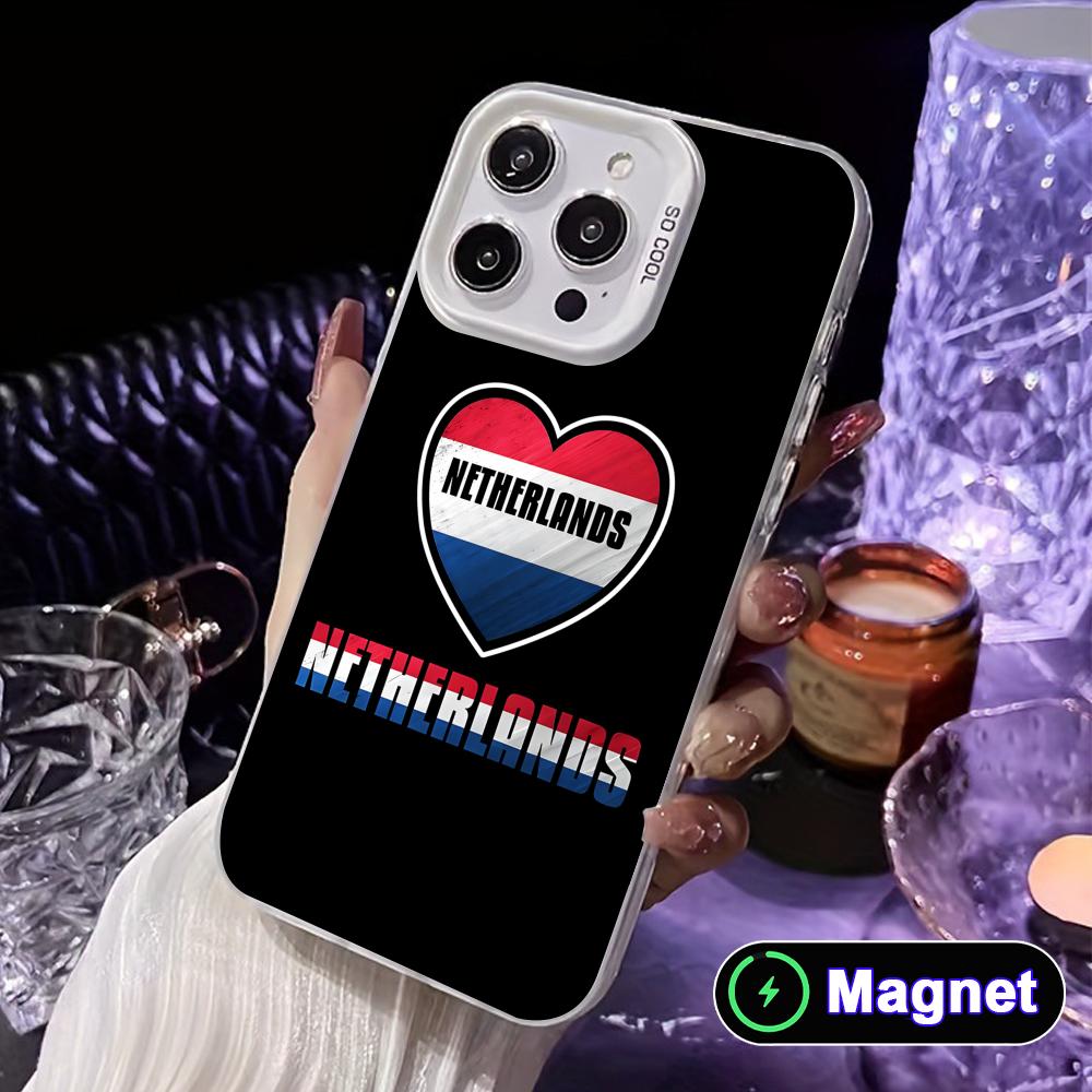 

Netherland Dutch Flag White Translucent MagSafe Mobile Phone Case for iPhone 17 16 15 14 13 12 11 X XR XS Air Pro Max Plus Cover iPhone 16e