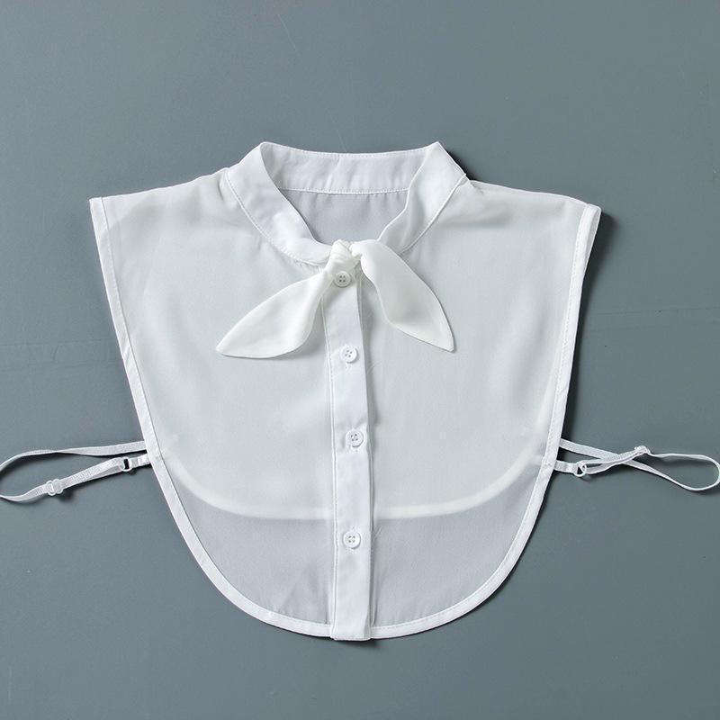 Hollow Lace Chiffon Doll Cotton Fake Collar Blouse Sweater Detachable Shirt Collar False Collar Lapel Women Top Collars Decor