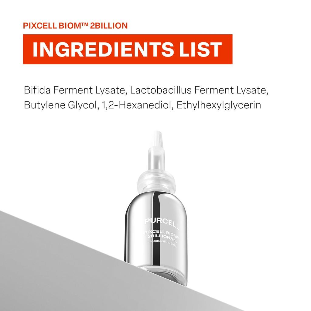 PURCELL Pixcell Biom 2 Billion/mL 30mL Probiotic Essence Restores Skin Barrier with Bifida for Acne Prone Skin and Sensitive Skin