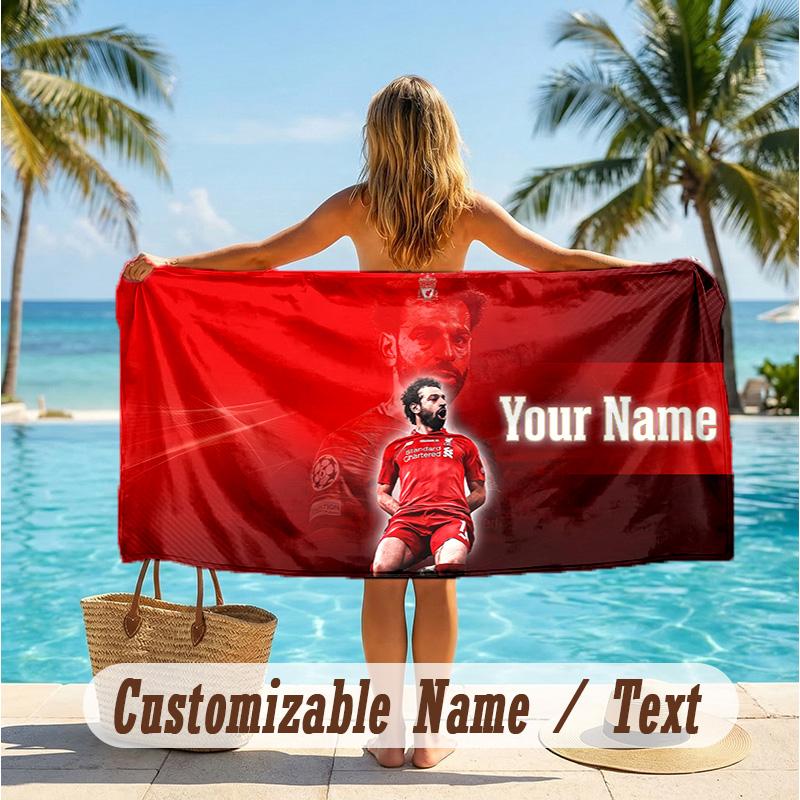 Custom Text Beach Towel, Soft Absorbent Swimming Multi-use TowelMohamed Salah