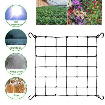 Spaliernetz, Scrog-Netz mit 4 Haken, einfache Installation, Gurken-Gartenarbeit, Gartenbau, robustes Pflanzennetz