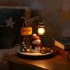Ambient Lighting for Bar Christmas Santa Claus Reading Lantern, Snowman Elk LED Night Light with Warm Bedside Kids Room Glow, USB Resin Tabletop Decor