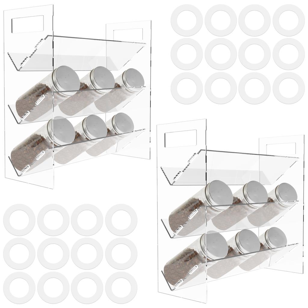 1/2Pcs 3 Tiers Spice Rack Clear Acrylic Seasoning Bottle Organizer Countertop Cabinet Multipurpose SpiceShelf for Kitchen Pantry