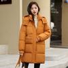 Down cotton jacket women's 2025 new mid-length fashion loose thickened mid-length winter cotton jacket jacket