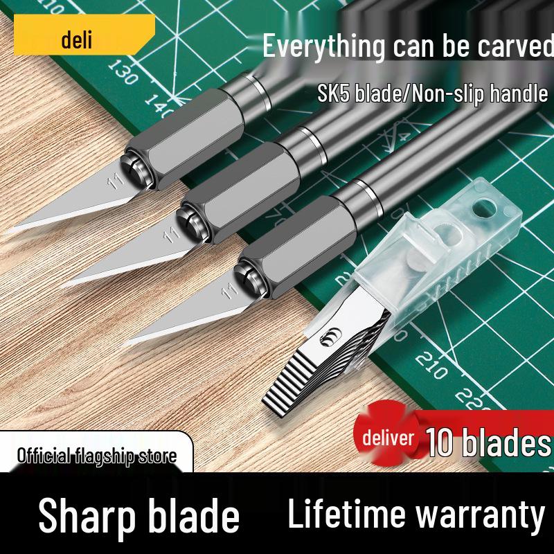 Deli Handmade Craft & Engraving Knife Set for Paper, Rubber Stamps, and Wood Carving.