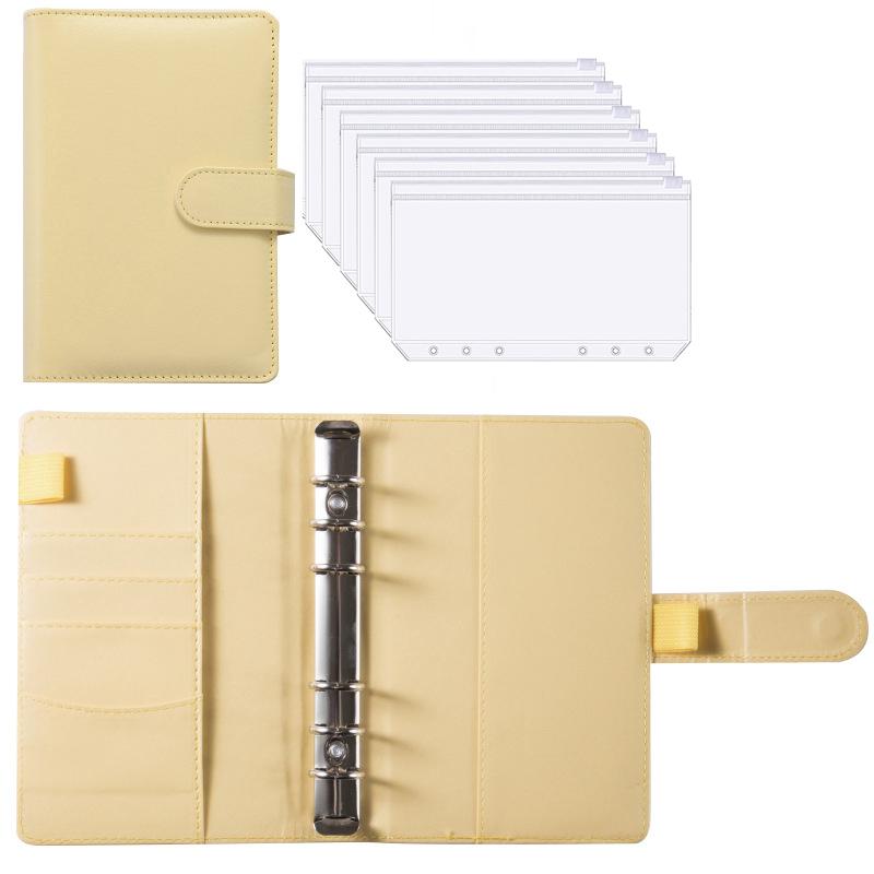 A6 PU Leather Budget Binder Notebook Cash Envelopes System Set,with Binder Pockets for Money Budget Saving Bill Organizer