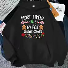 Christmas Most Likely Graphic Hoodies Funny Slogan Xmas Light Print Sweatshirts Family Friends Matching Holiday Party Hoodies