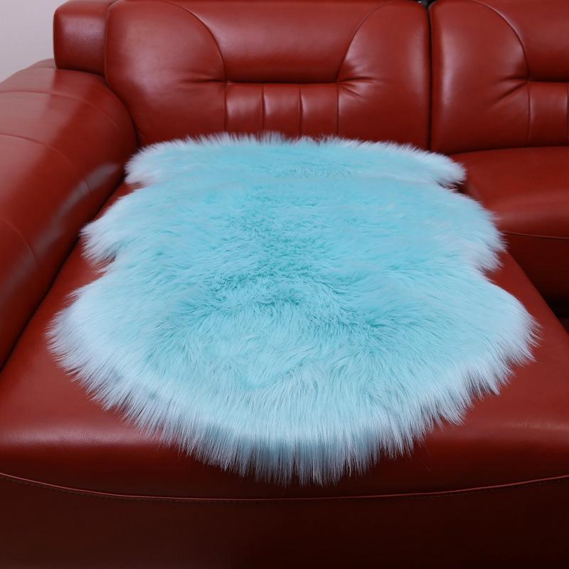 White Fluffy Irregular Plush Bedroom Rug & Sofa Cushion Blanket