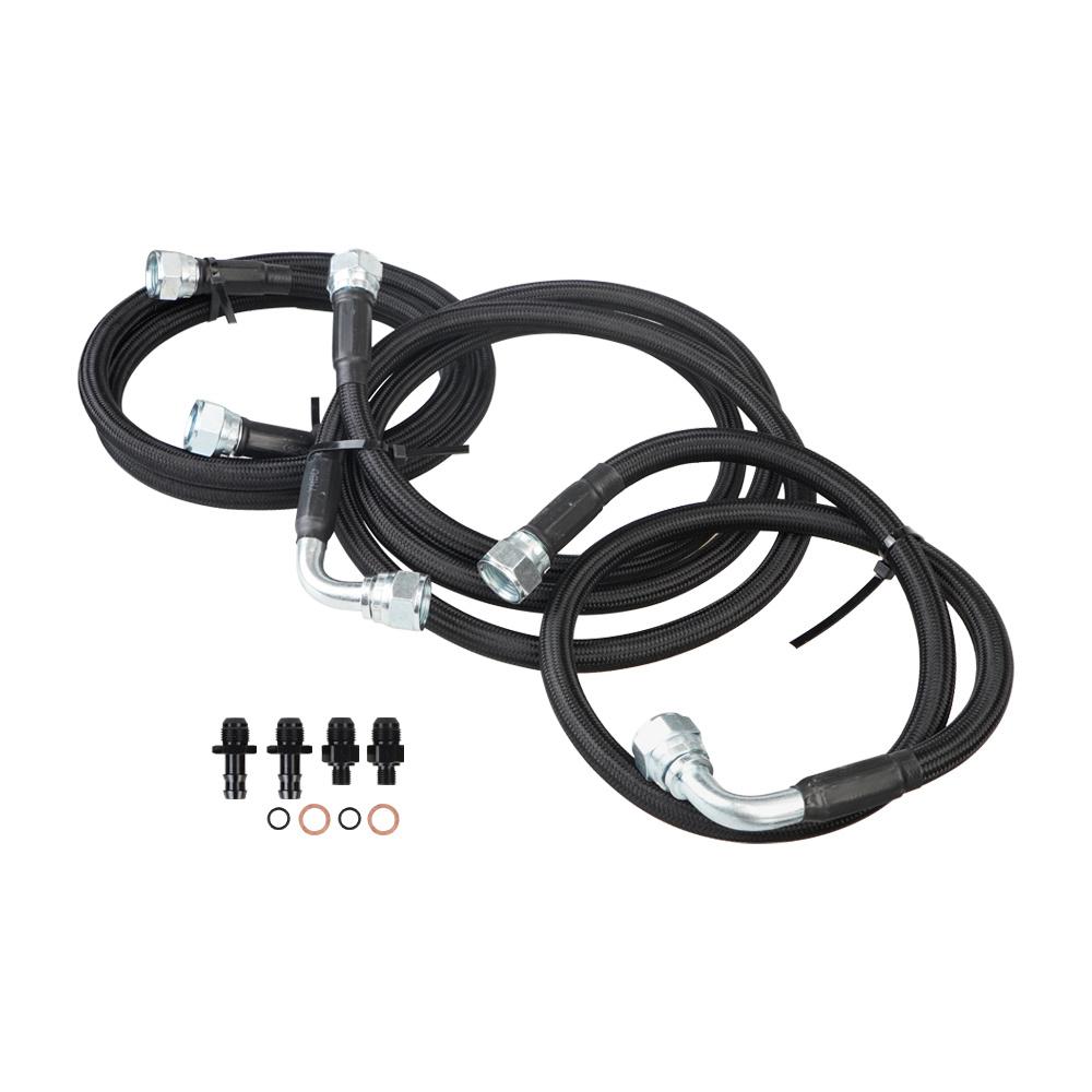 Transmission Cooler Hose Line Kit For Dodge Ram Cummins 47RE 48RE 2003-07 Black