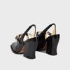Fashion Fashion Black Patent Leather Mary Janes Slingbacks Women Pumps Spring Summer Wave Toe Chunky High Heels Office Lady Daily Shoes