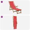 Foldable Sun Lounger 3 Positions Solid Eucalyptus Wood Red