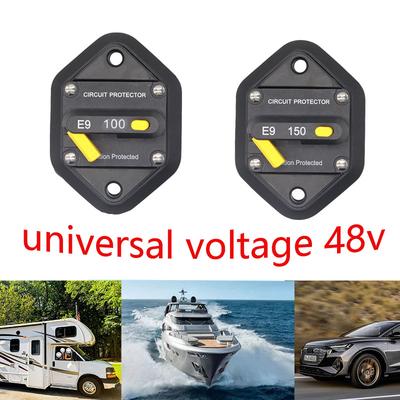 RV Yacht Car 100A/150A Circuit Breaker. Energy Storage Current Overload Protector, Switch Manual Reset Battery Protector