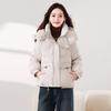 Thickened and loose hooded cotton-padded clothes for women, short men, winter new large-size bread clothes, cotton-padded jackets, and cotton-padded
