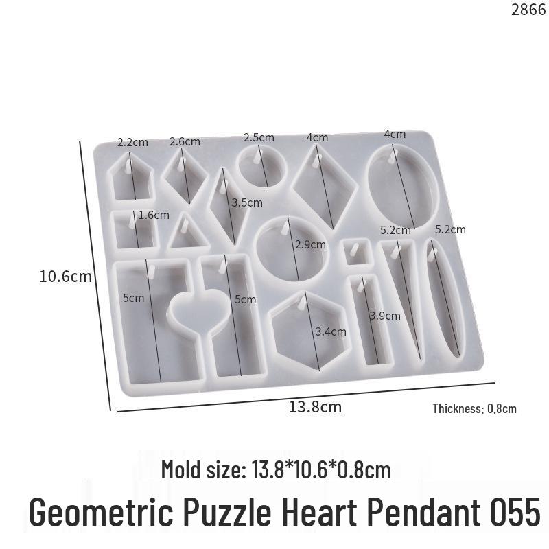 Poppy DIY Silicone Molds for Crystal Epoxy Resin Earrings and Heart, Triangle, Oval Pendants