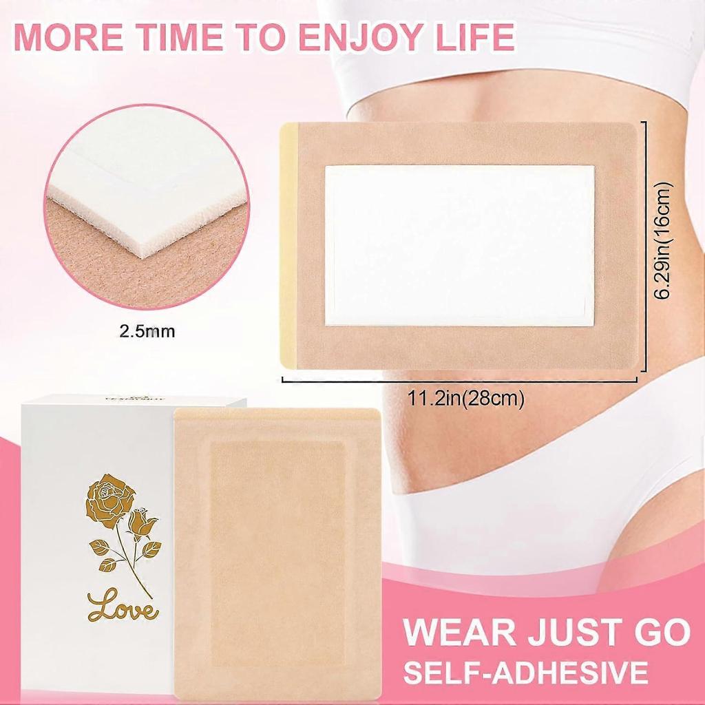 20Pcs Castor Oil Pack Wrap,Extra Large 11.02 * 6.29in for Pure Castor Oil, No Washing Self Adhesive with High Absorbent Organic Cotton Flannel, Anti