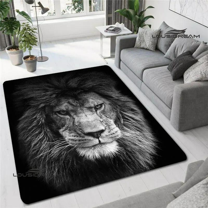 

3D Lion Printed Carpet non-slip Carpet kitchen mats for floor decoracion anime rug Fashion yoga mat bedroom decor birthday gift 40x60cm
